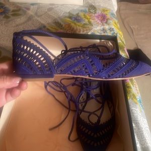Ashley Cole lace up flats blue sz 7